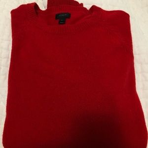 Red 100% wool J Crew crewneck sweater